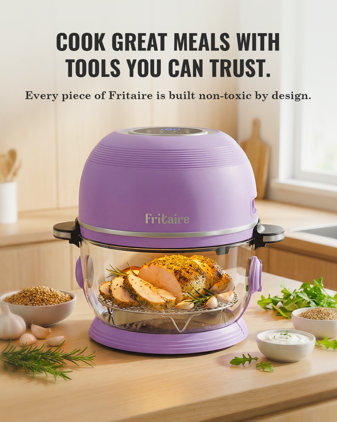 Fritaire Self-Cleaning Air Fryer — Sage Green