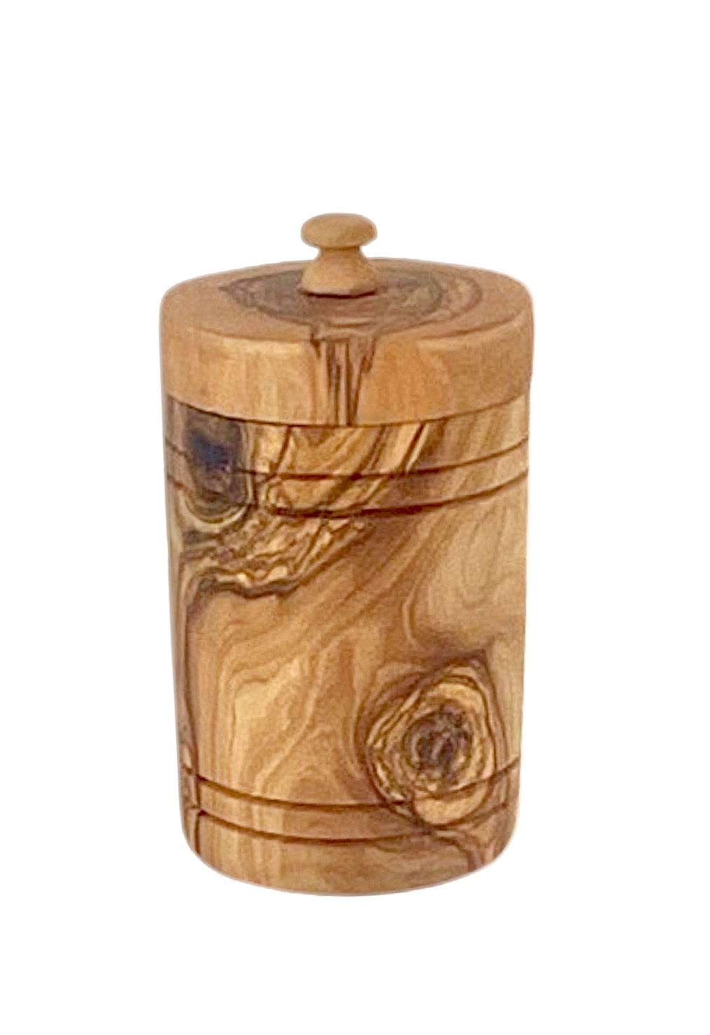 Olive Wood Salt Keeper With Lid